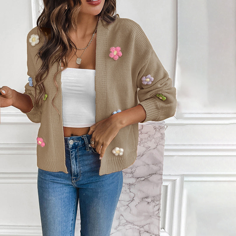 MARIE-CARDIGAN WITH 3D FLOWERS