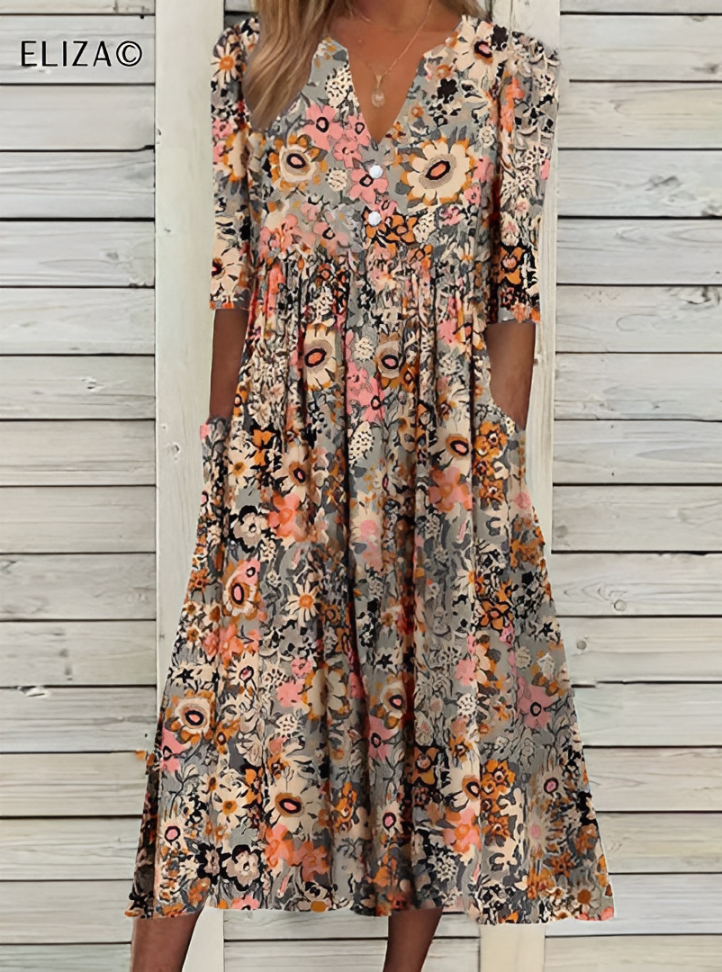 Robe Midi Bohème Fleurie