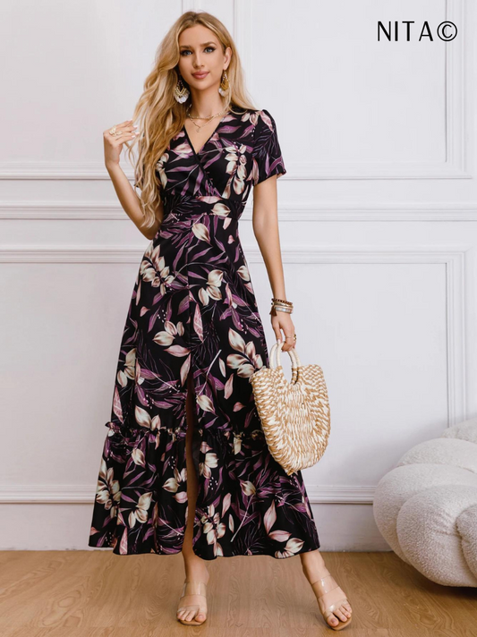 Nita - Robe longue à imprimé floral