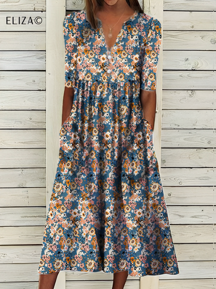 Robe Midi Bohème Fleurie