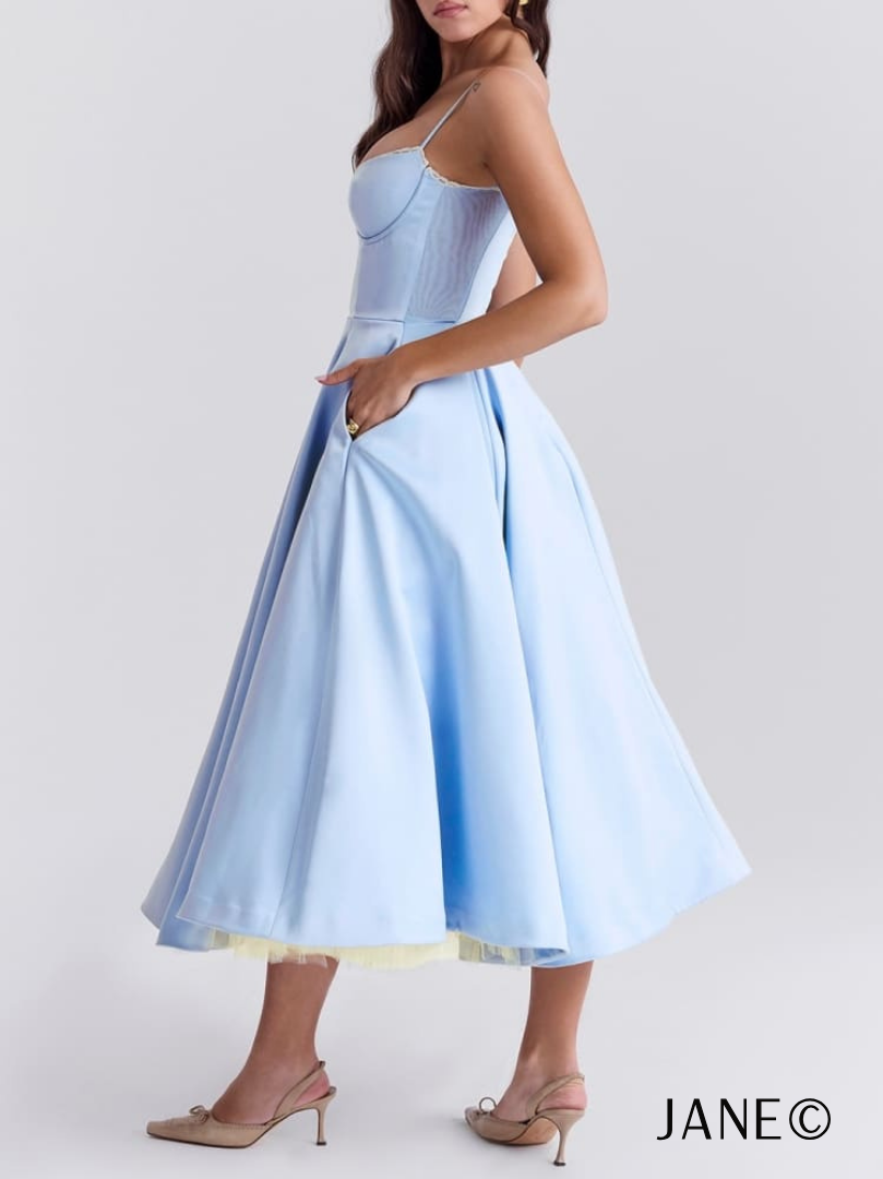 Jane© - Robe midi en tulle bleu de Cendrillon