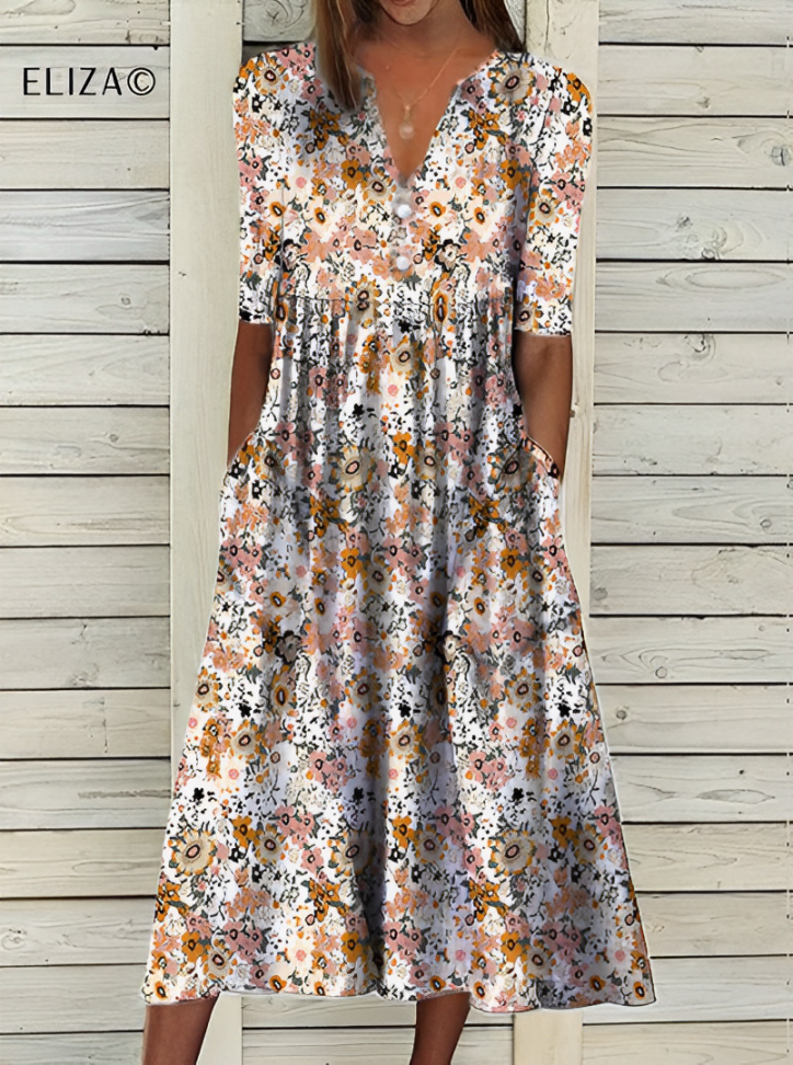 Robe Midi Bohème Fleurie