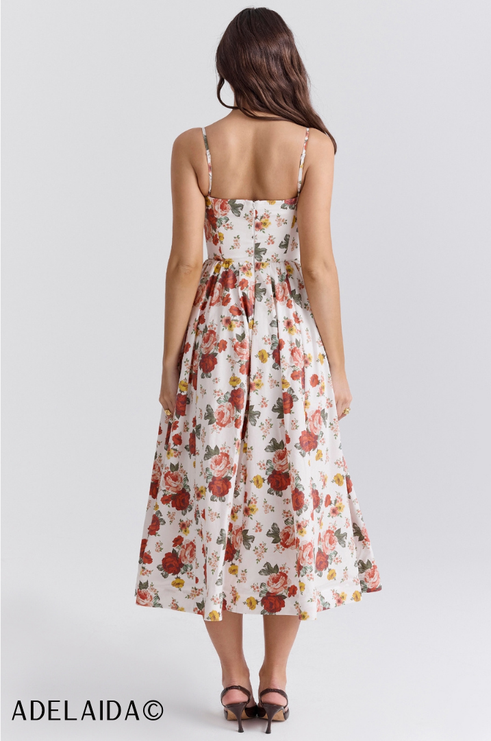 Robe Midi En Tulle À Imprimé Floral