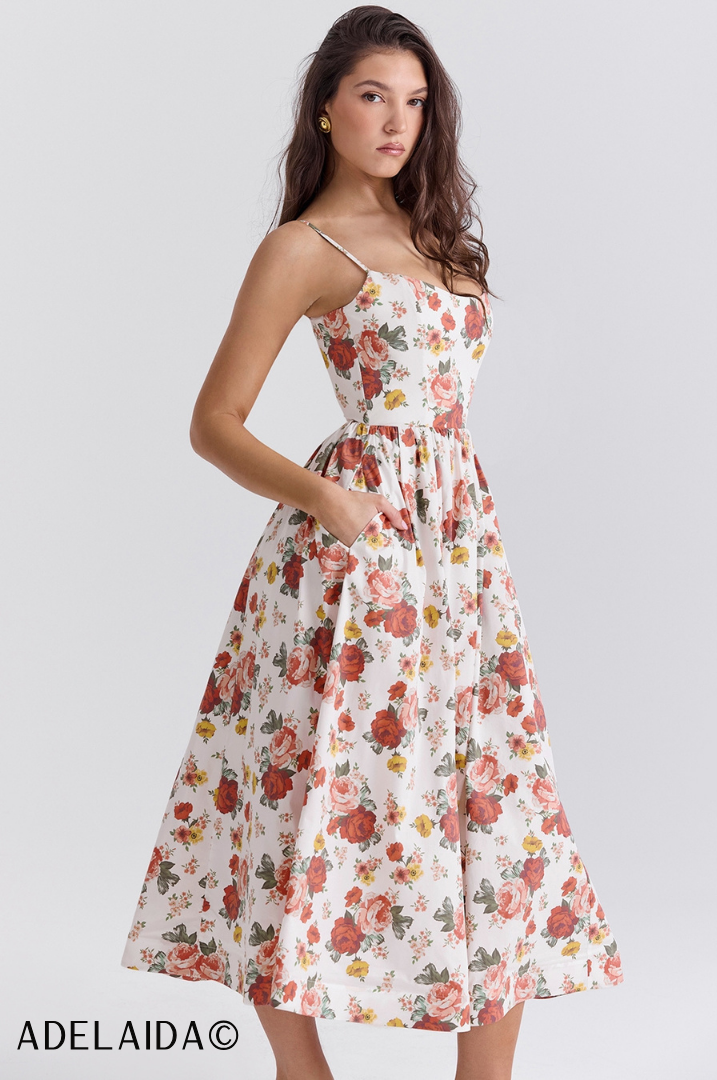 Robe Midi En Tulle À Imprimé Floral