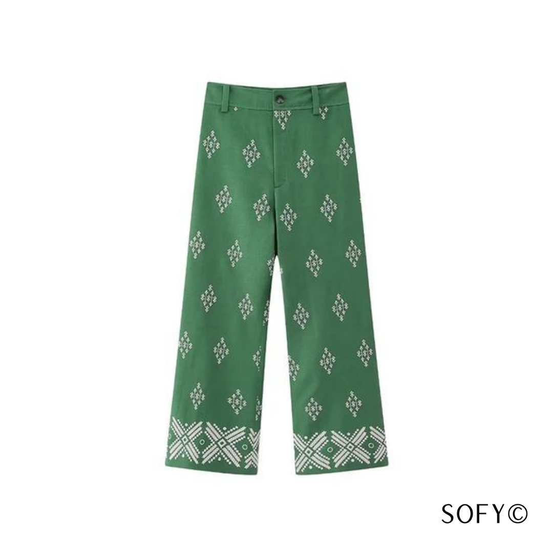 Sofy© - Pantalon en lin bohème ample