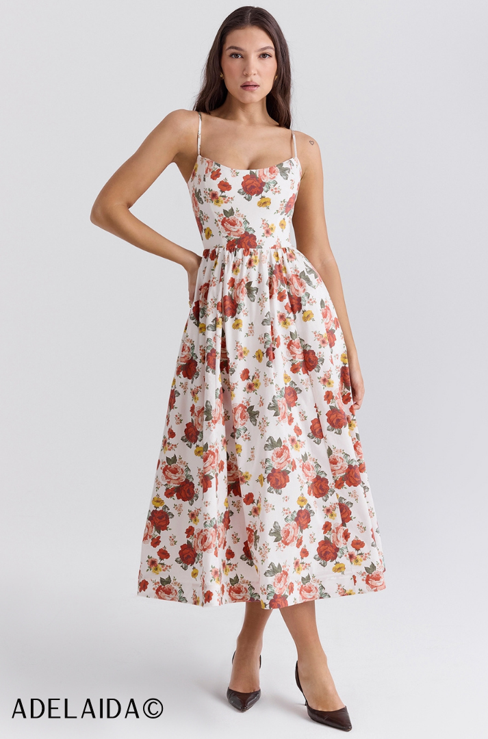 Robe Midi En Tulle À Imprimé Floral