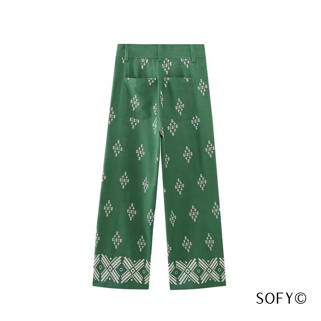 Sofy© - Pantalon en lin bohème ample