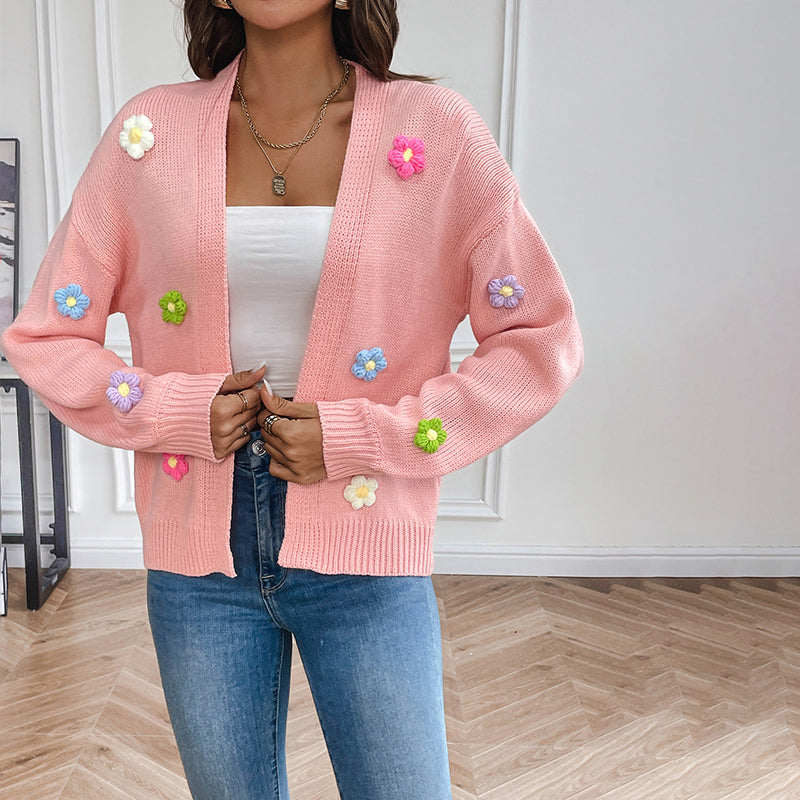 MARIE-CARDIGAN WITH 3D FLOWERS