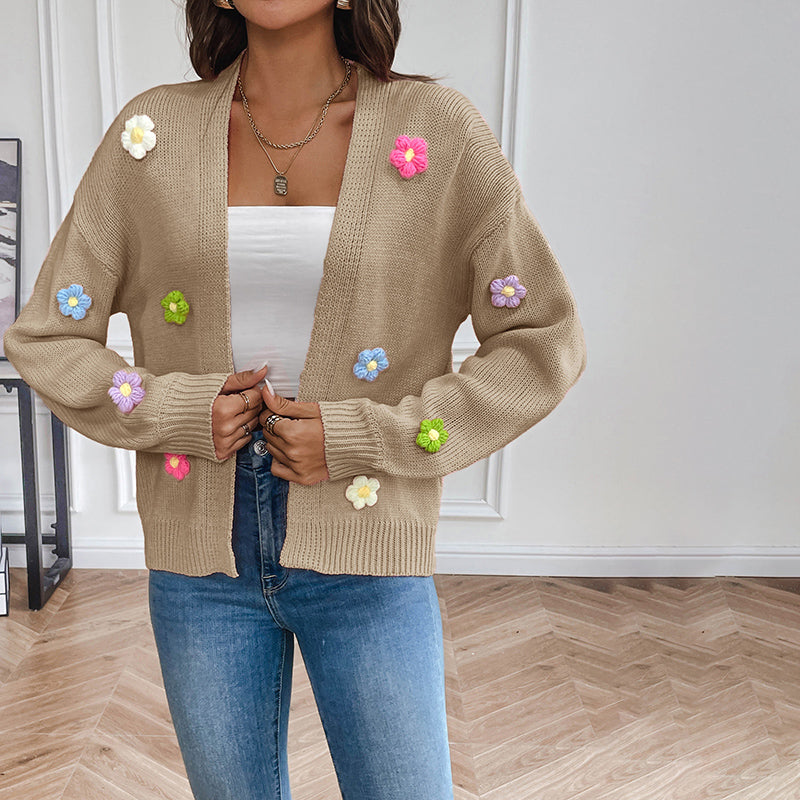 MARIE-CARDIGAN WITH 3D FLOWERS