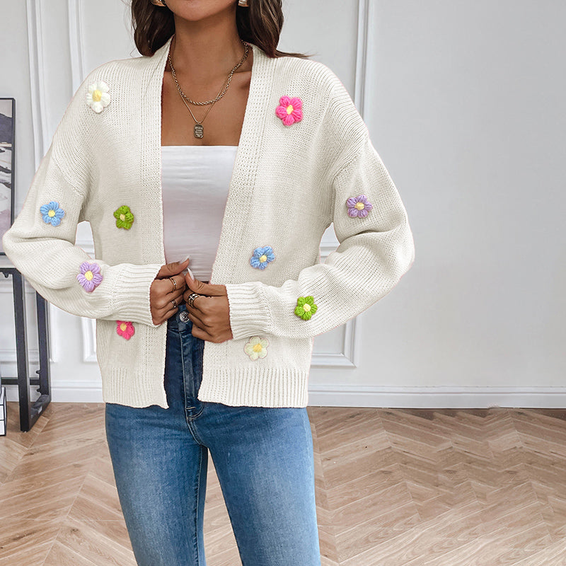 MARIE-CARDIGAN WITH 3D FLOWERS