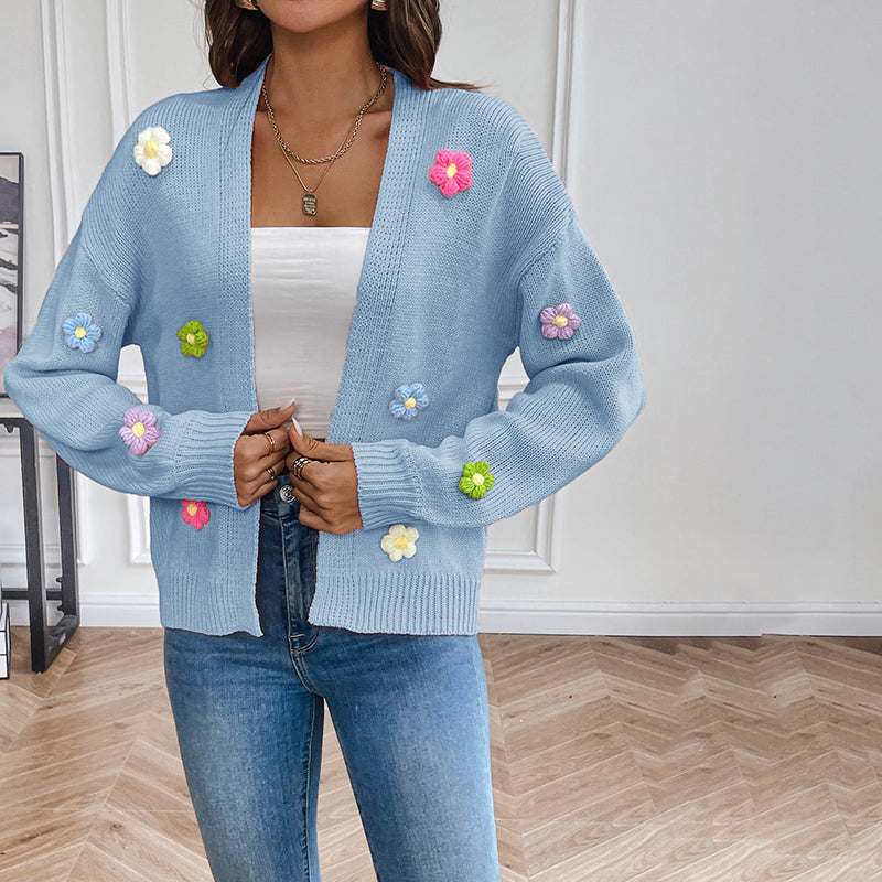 MARIE-CARDIGAN WITH 3D FLOWERS