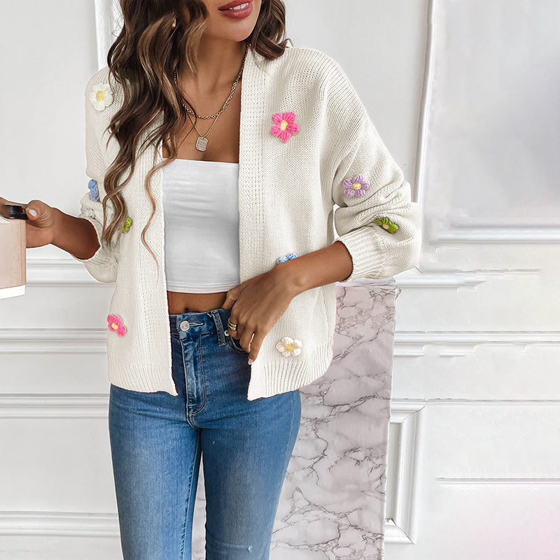 MARIE-CARDIGAN WITH 3D FLOWERS