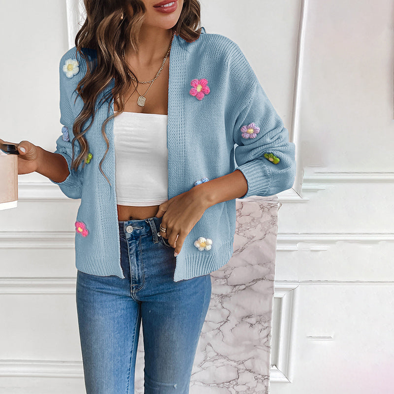 MARIE-CARDIGAN WITH 3D FLOWERS