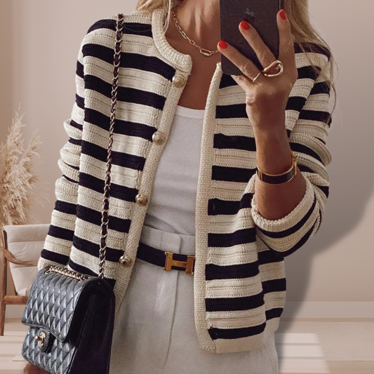 COMFORTABLE STRIPED CARDIGAN