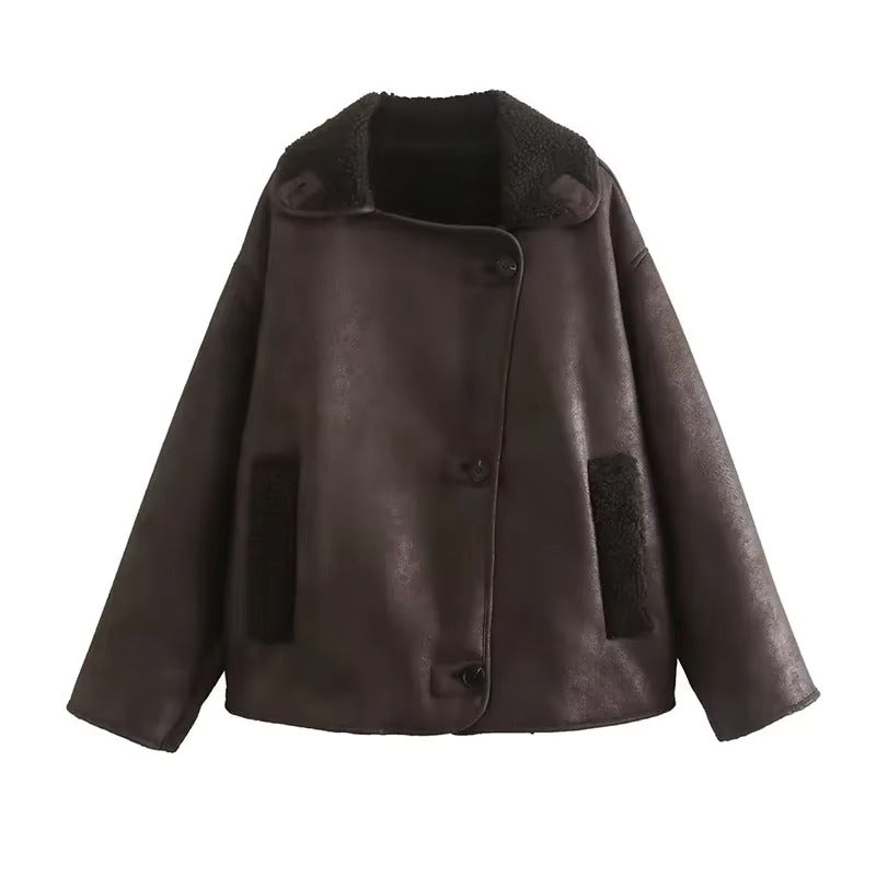 Velura™ Warm Leather Coat