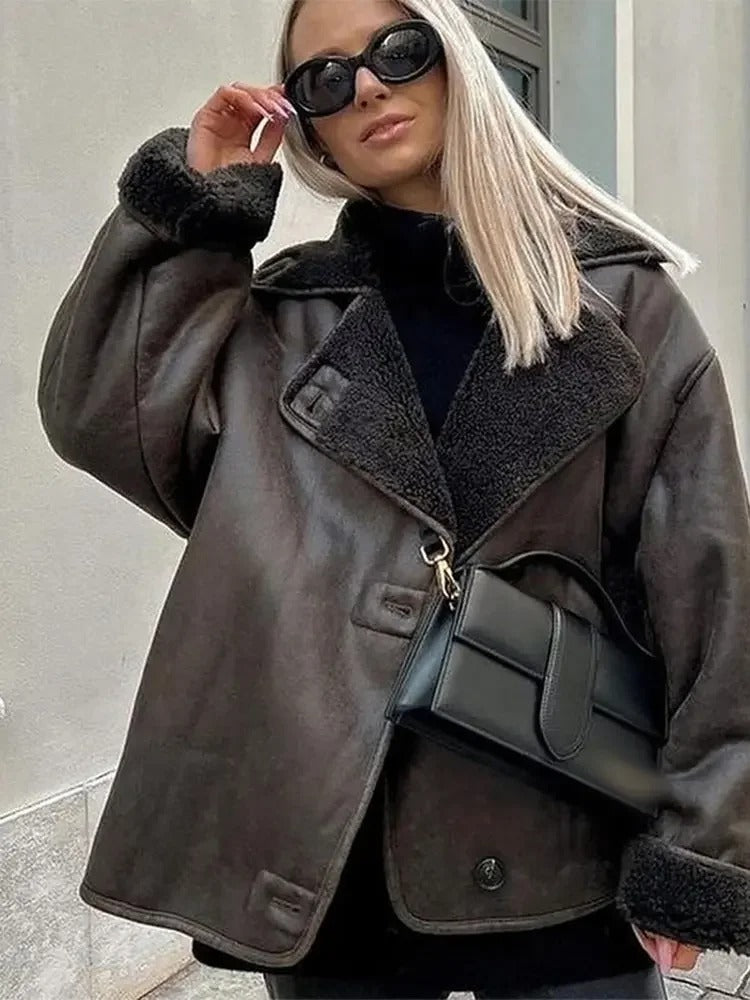 Velura™ Warm Leather Coat